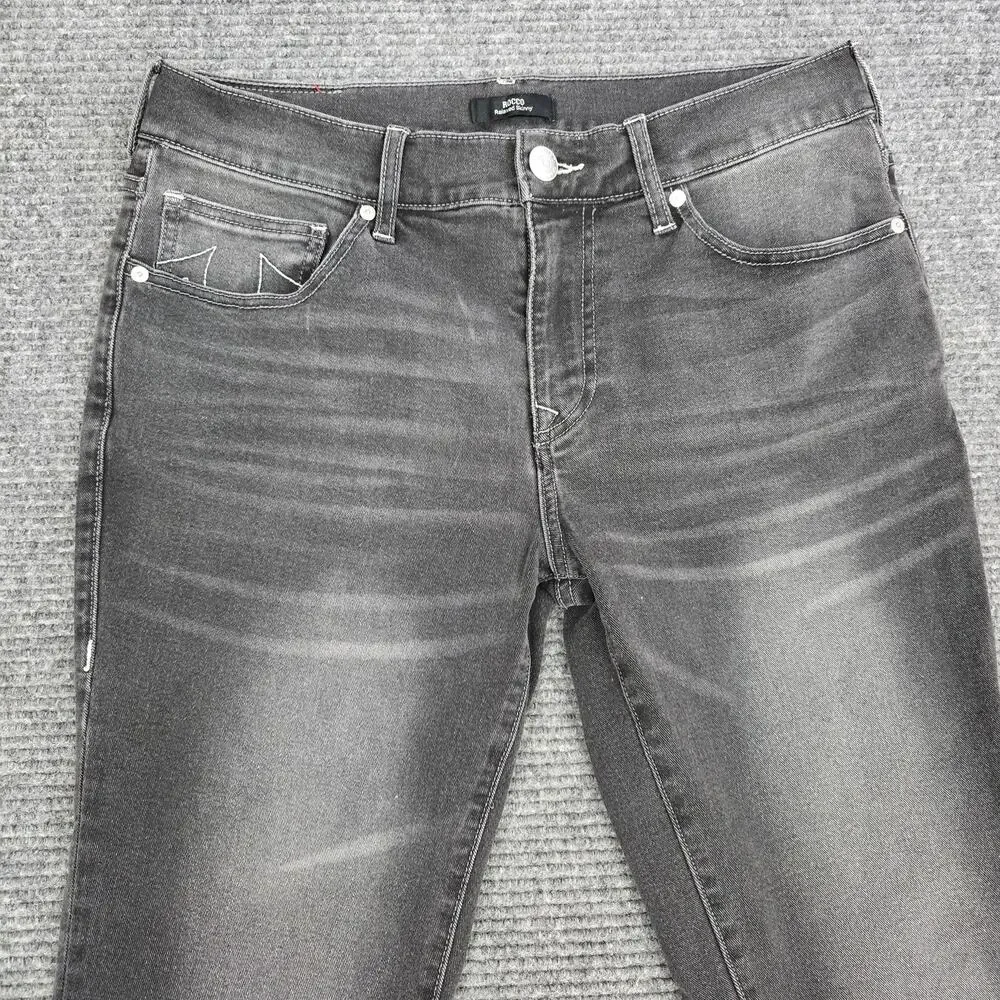 True Religion Rocco Jeans Mens 32x32 Black Gray Relaxed Skinny Horseshoe Stretch